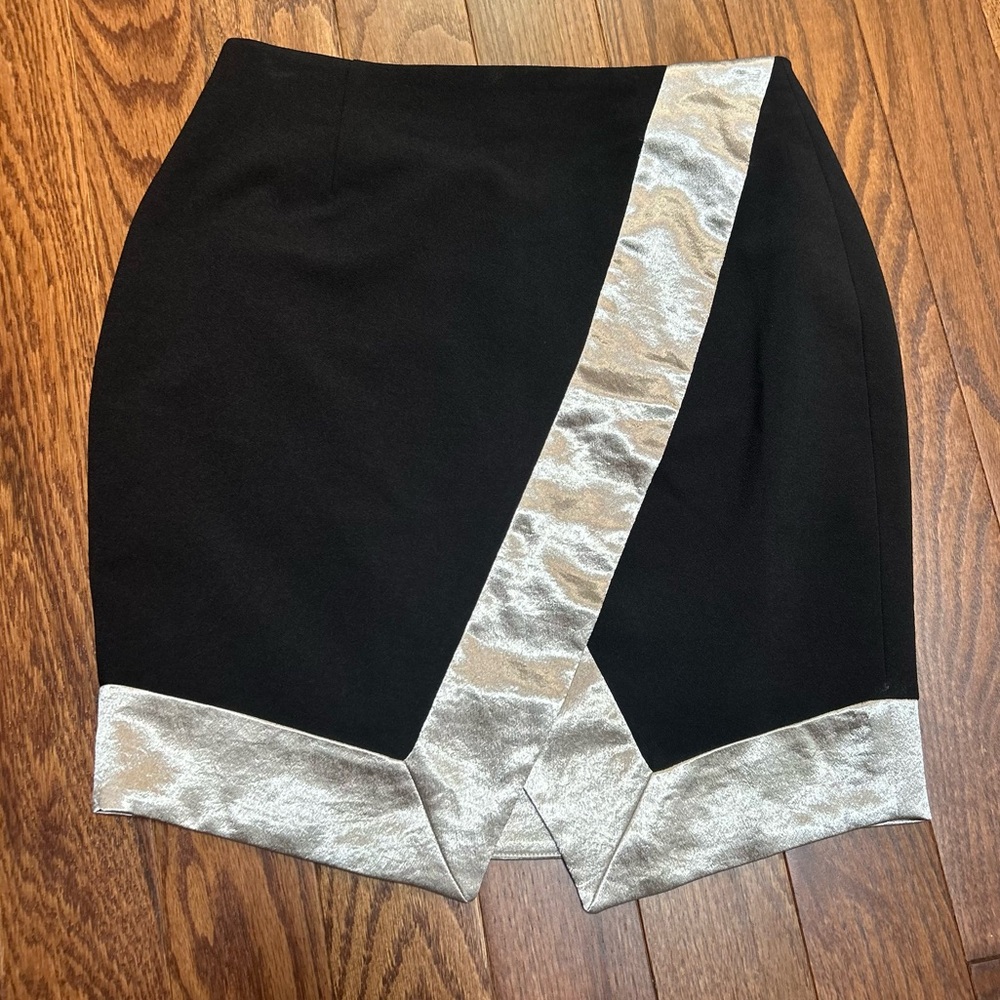 Banana Republic Black Mini Skirt with Silver Trim